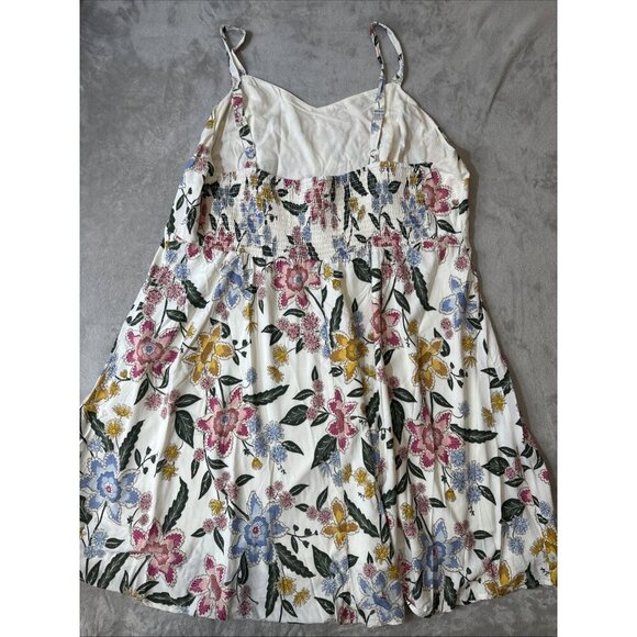 Old Navy cami dress 3X floral sleeveless a-line white multicolor spring summer - Picture 8 of 9